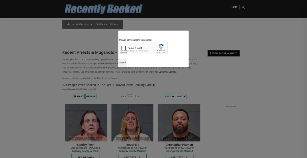 Preview of recentlybooked.com
