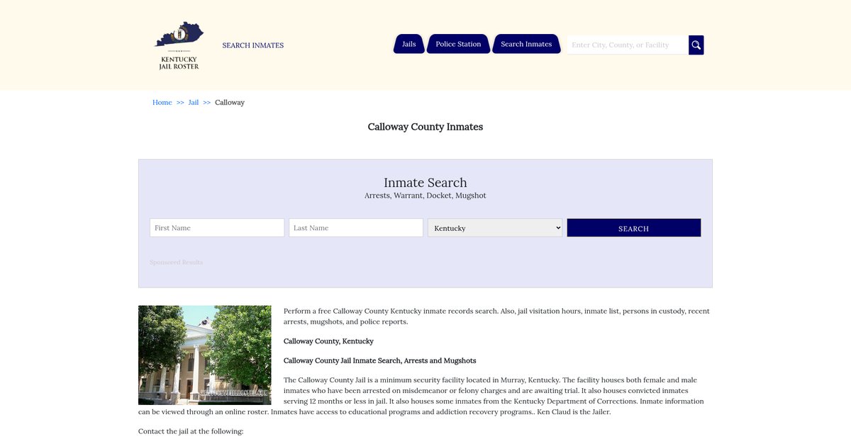 Preview of kentuckyjailroster.com