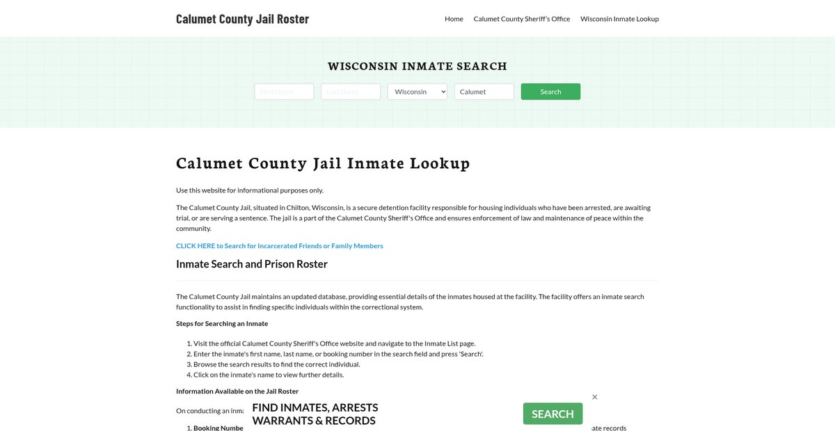 Preview of calumetcountyjail.org