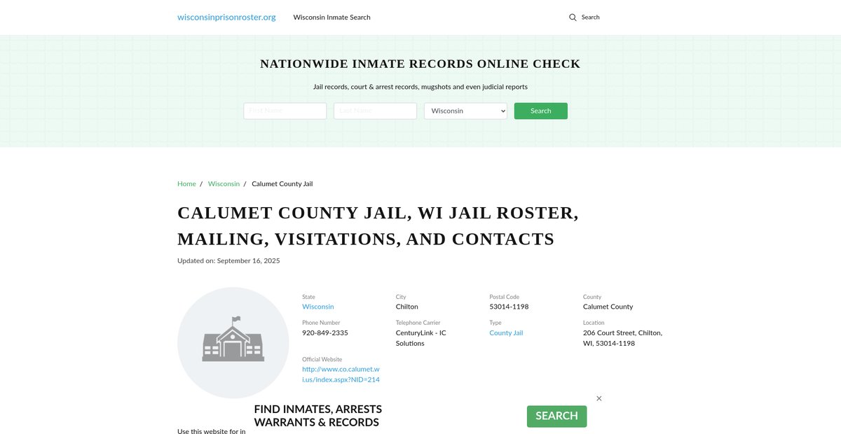 Preview of wisconsinprisonroster.org