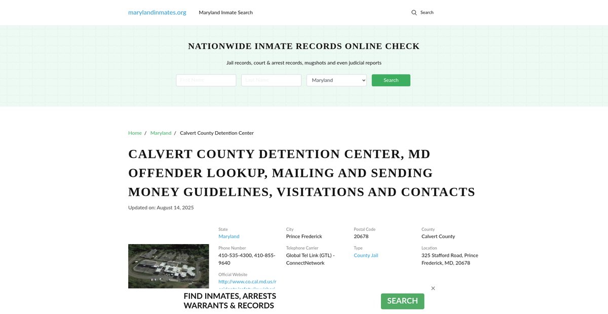 Preview of marylandinmates.org