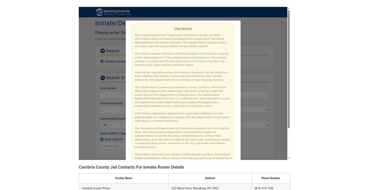 Preview of pennsylvaniainmaterecords.com