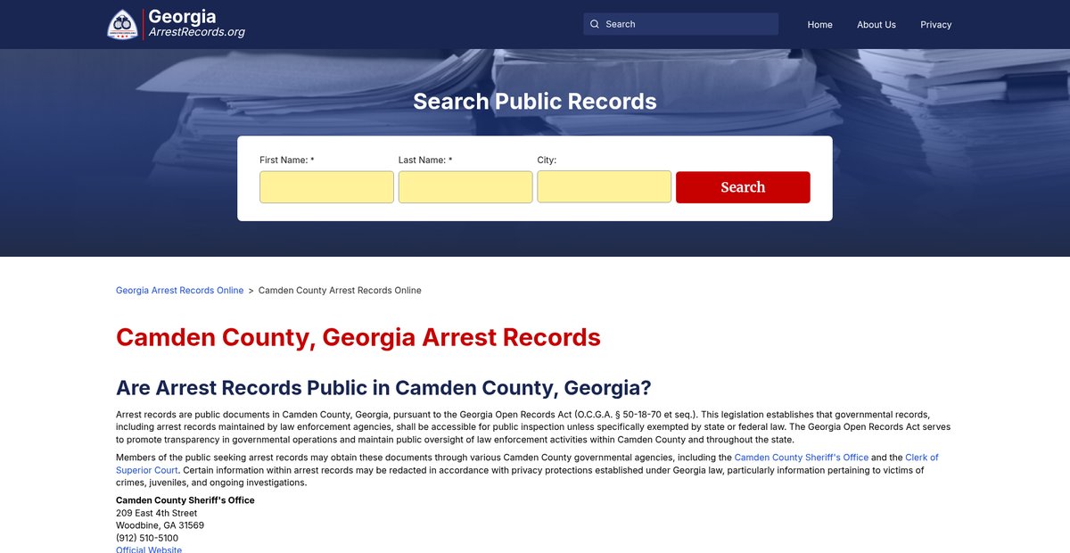 Preview of georgiaarrestrecords.org