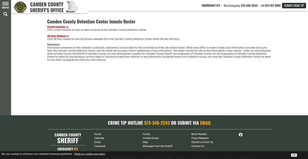 Preview of camdencountymosheriff.org