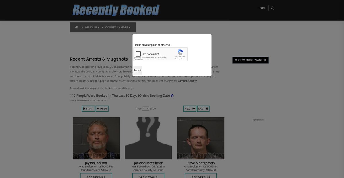 Preview of recentlybooked.com