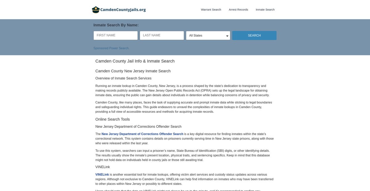 Preview of camdencountyjails.org