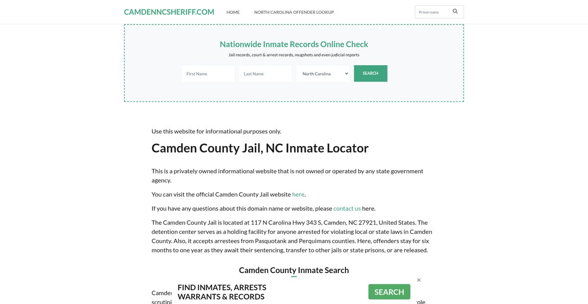 Preview of camdenncsheriff.com