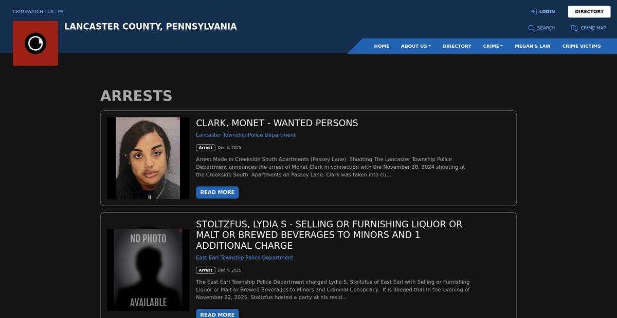 Preview of lancaster.crimewatchpa.com