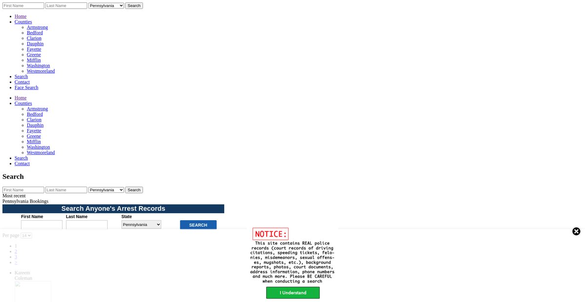 Preview of pennsylvania.arrests.org