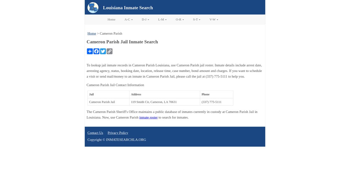Preview of inmatesearchla.org