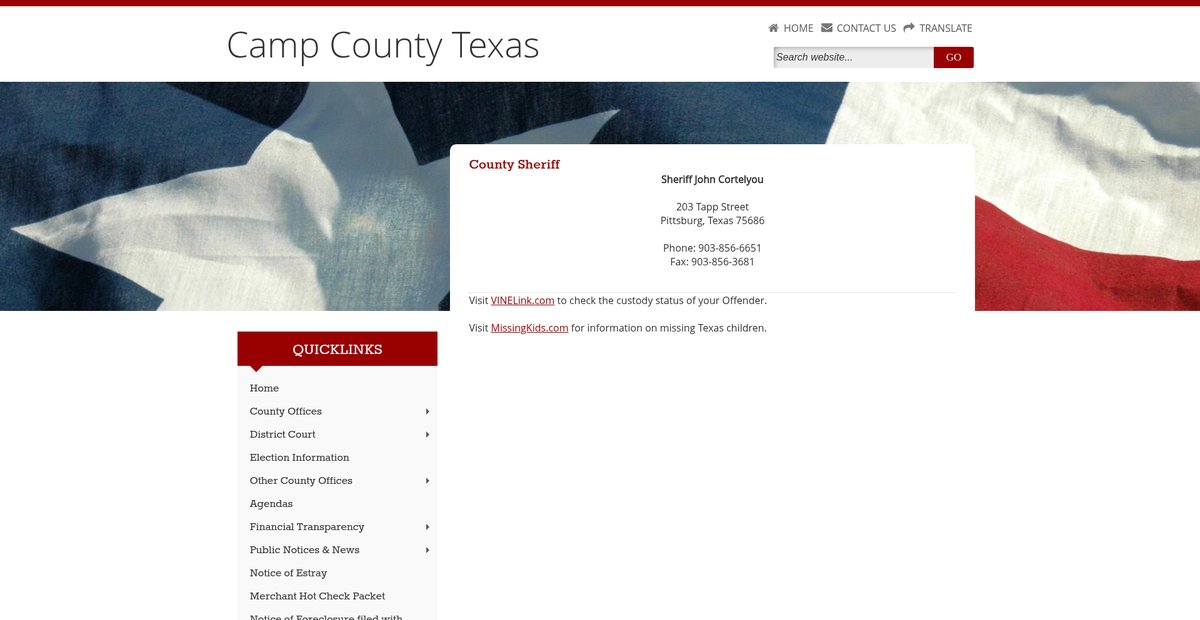 Preview of co.camp.tx.us