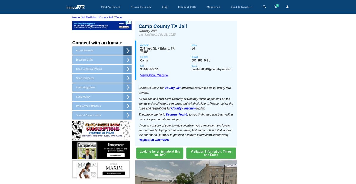 Preview of inmateaid.com