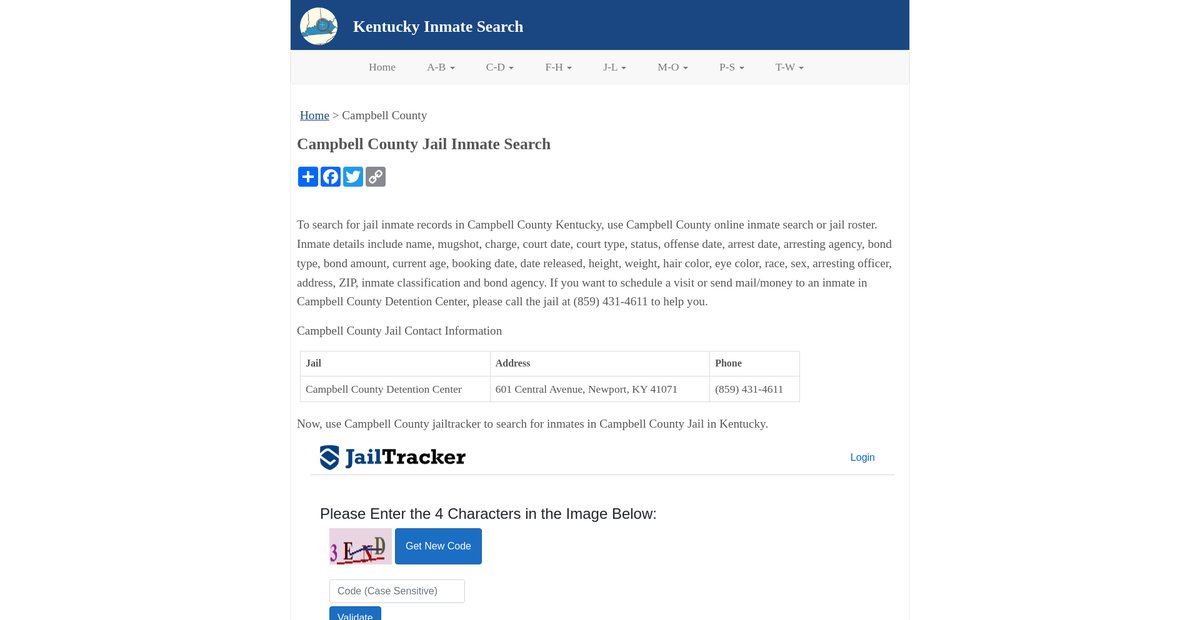 Preview of inmatesearchky.org