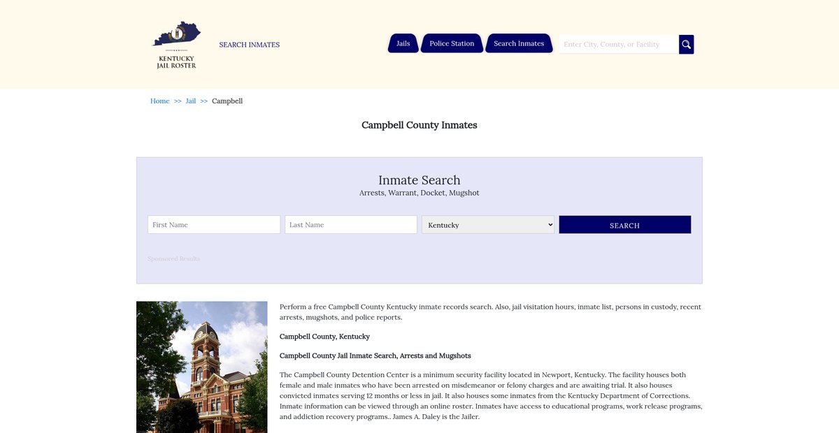 Preview of kentuckyjailroster.com