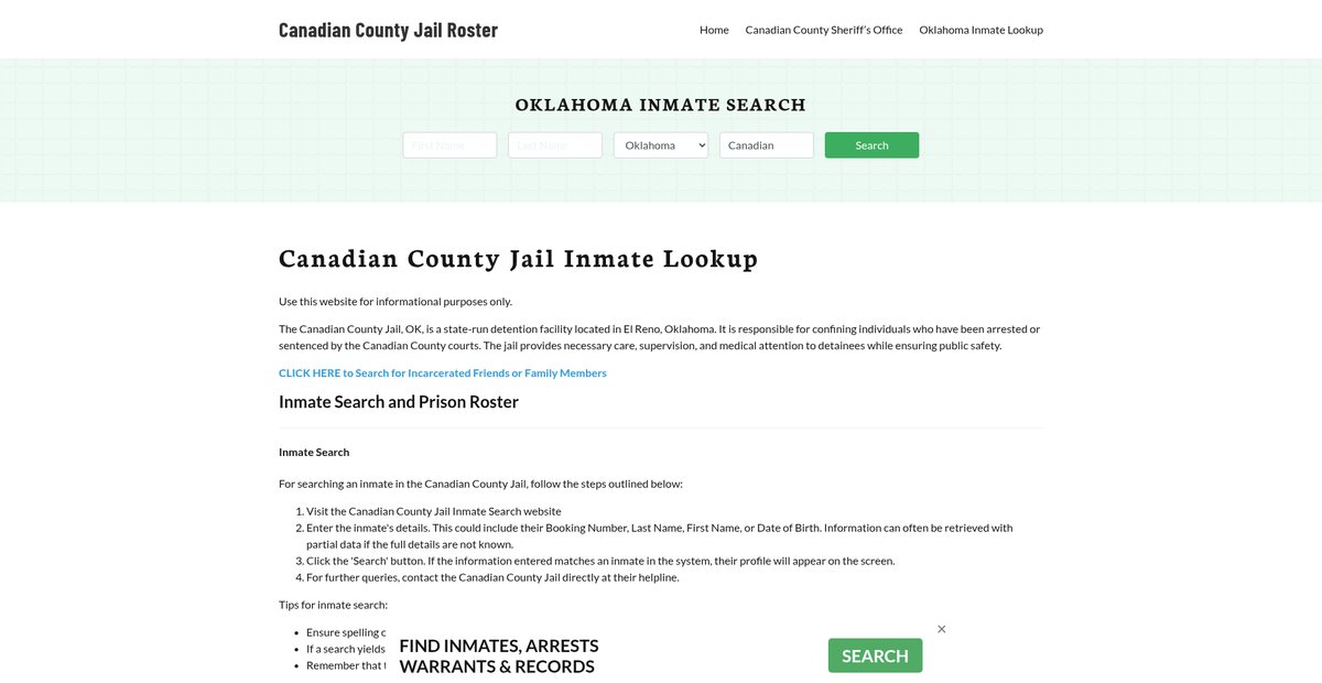 Preview of canadiancountyjail.org