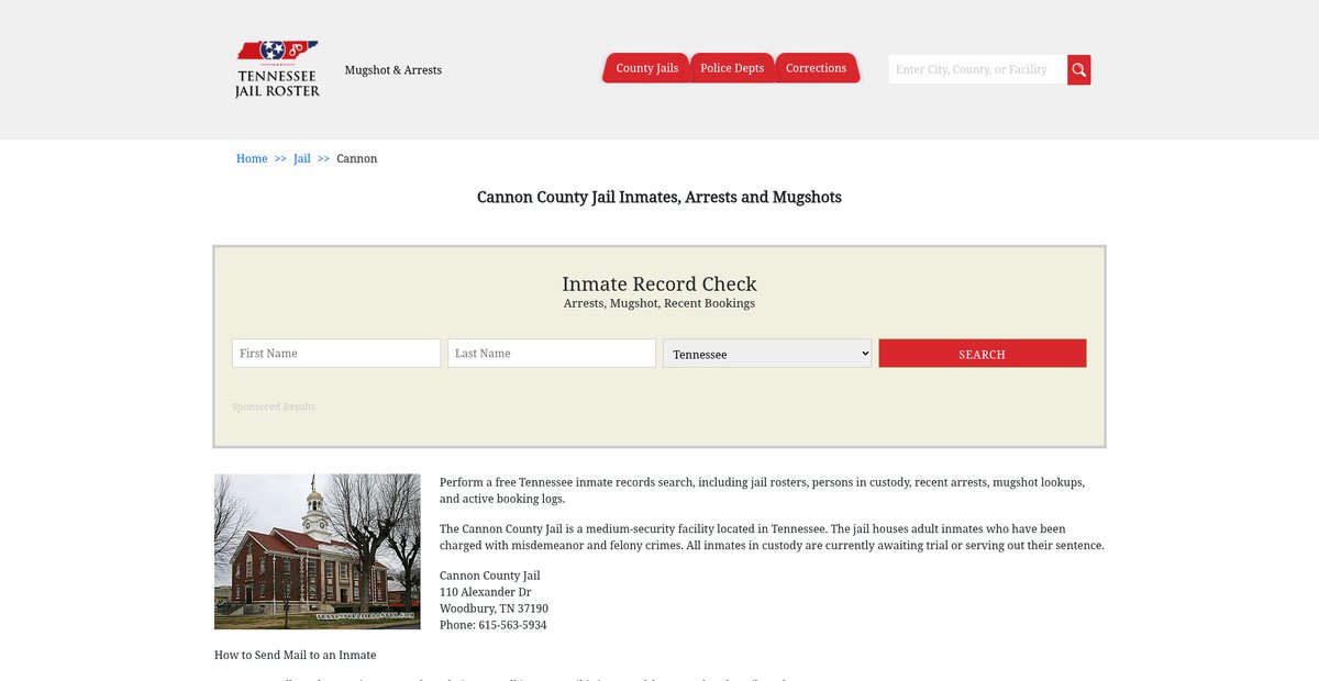 Preview of tennesseejailroster.com