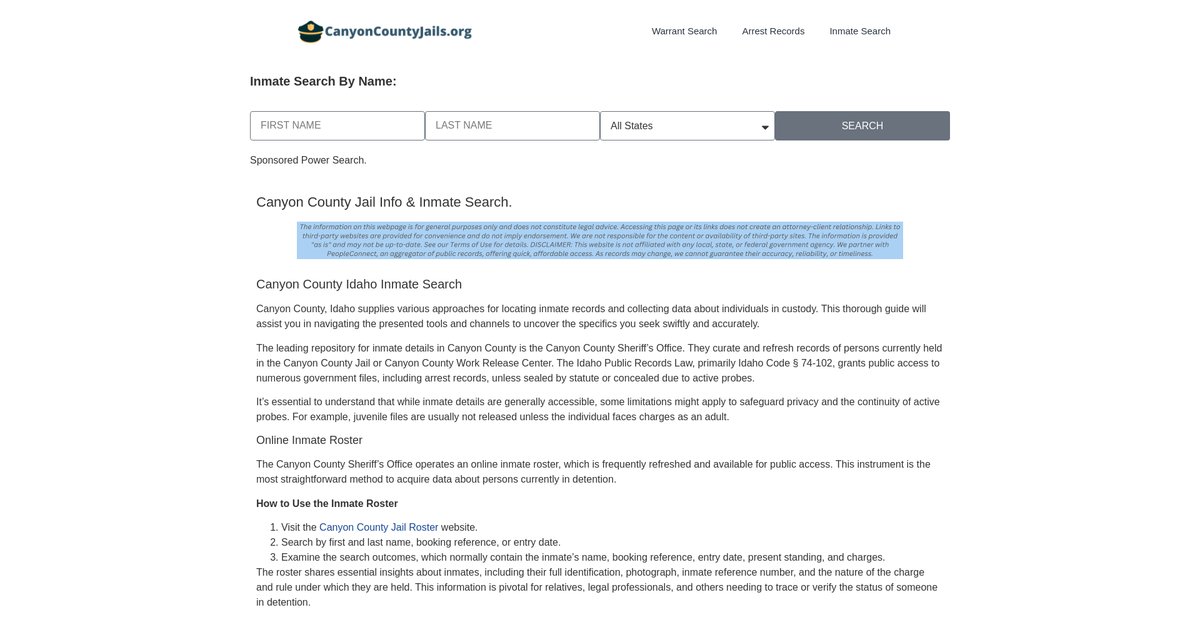 Preview of canyoncountyjails.org
