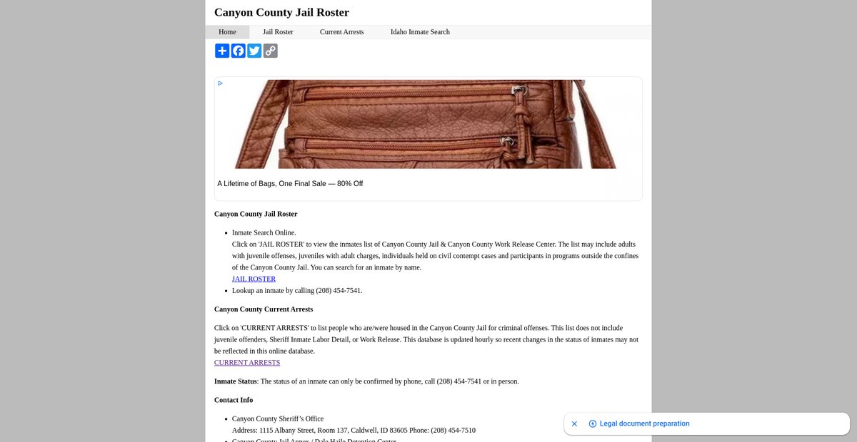 Preview of canyonjailroster.org