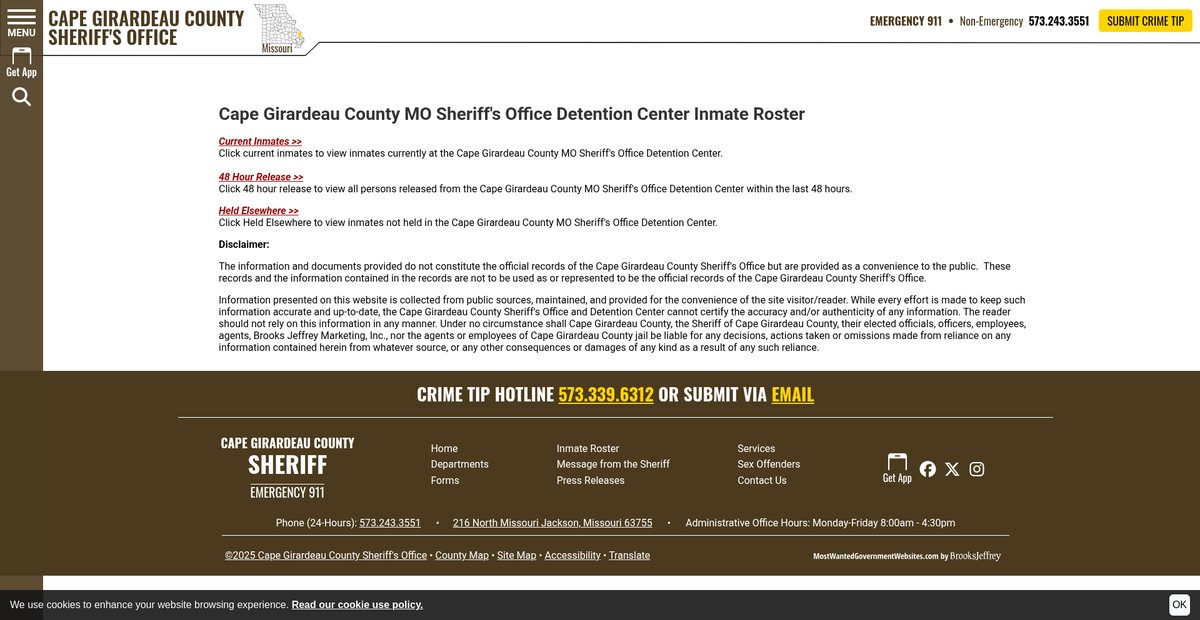Preview of capecountysheriff.org