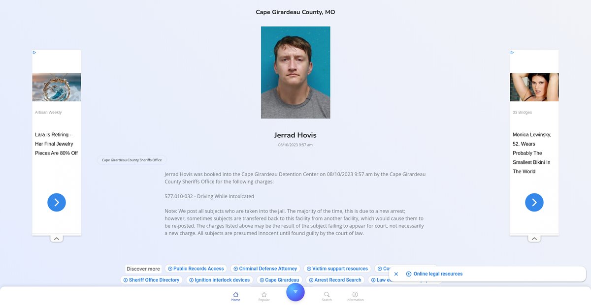 Preview of capegirardeaucountymo.publicjailrecords.com