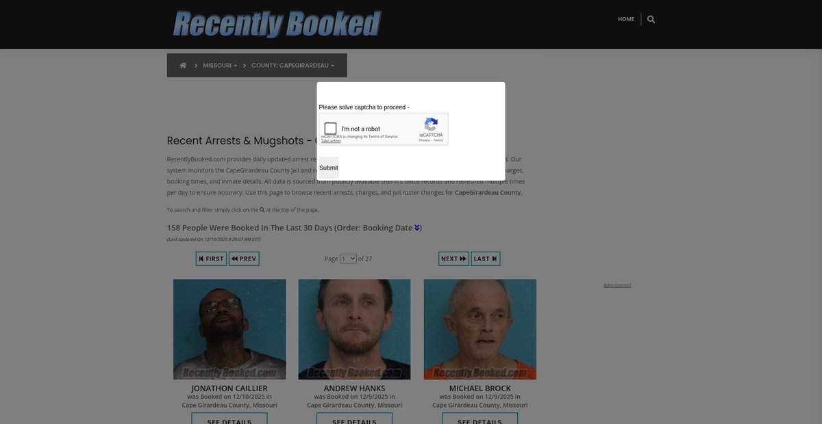 Preview of recentlybooked.com