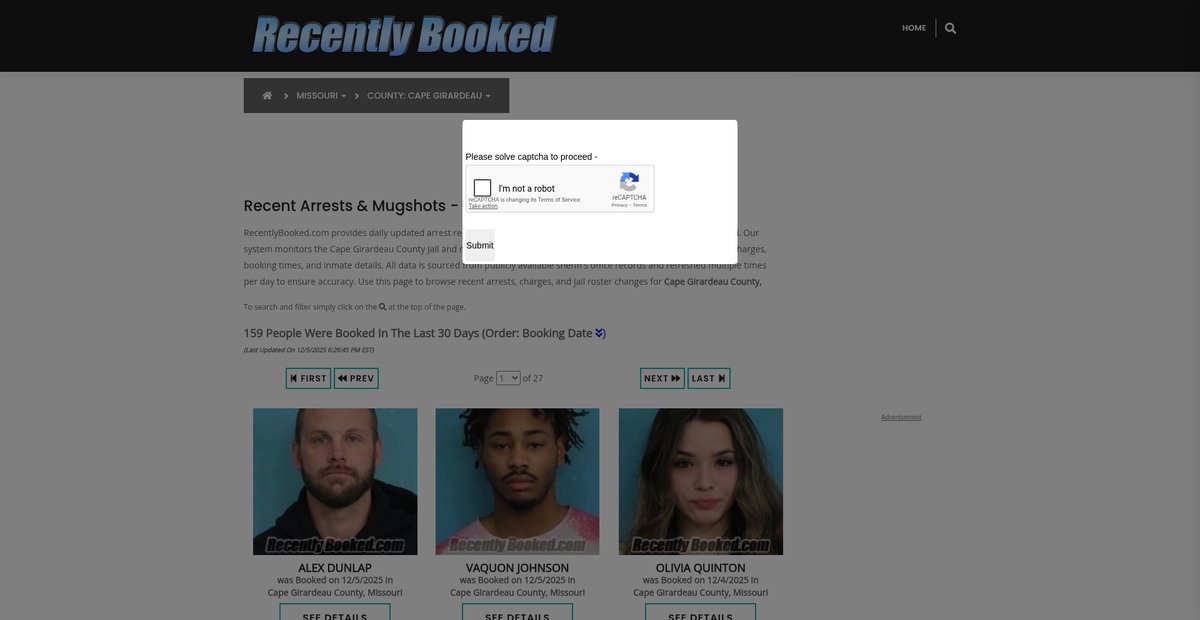 Preview of recentlybooked.com