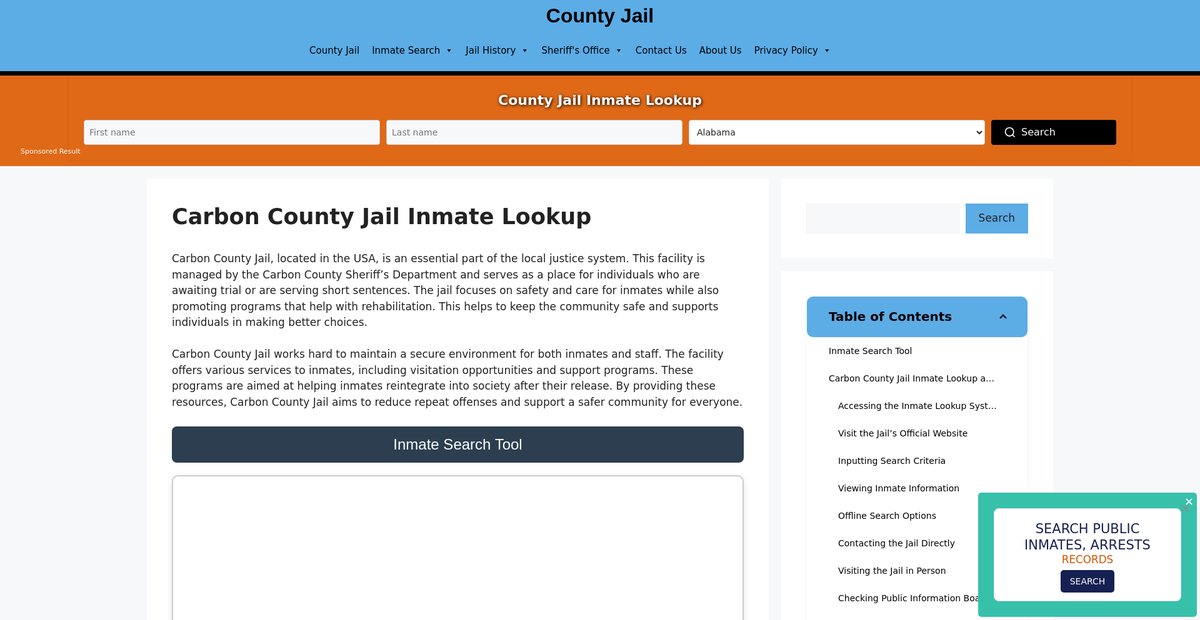 Preview of carbon.countyjail.org