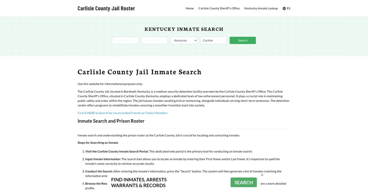 Preview of carlislecountyjail.org