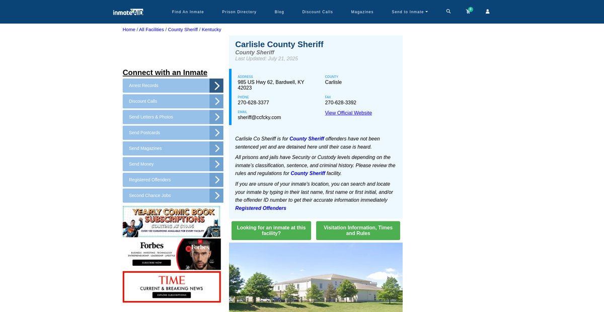 Preview of inmateaid.com