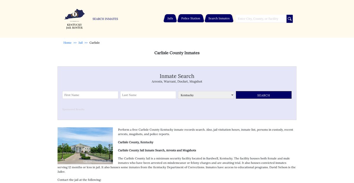 Preview of kentuckyjailroster.com