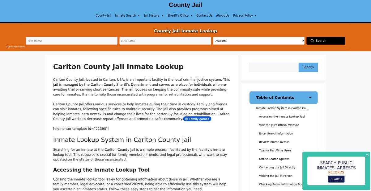 Preview of carlton.countyjail.org