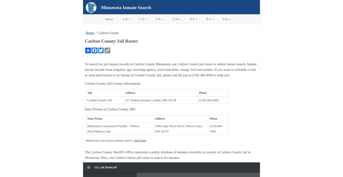 Preview of inmatesearchmn.org