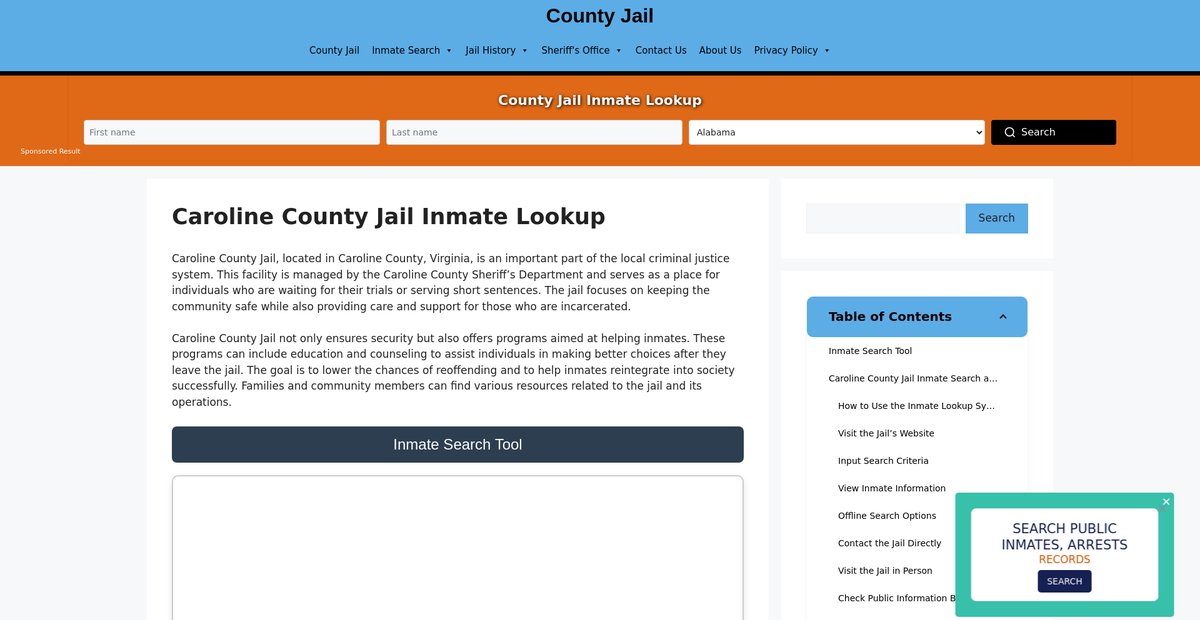Preview of caroline.countyjail.org