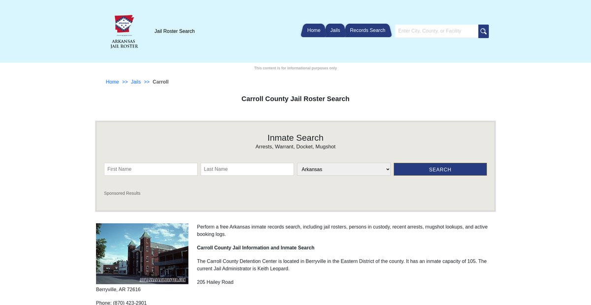 Preview of arkansasjailroster.com