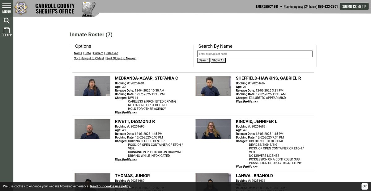 Preview of carrollcountysheriffar.gov