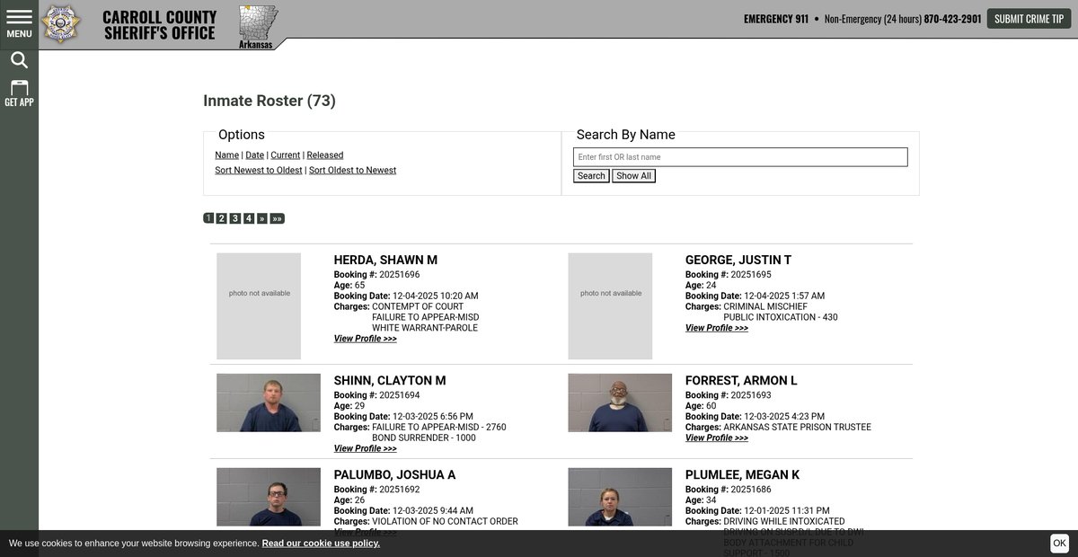 Preview of carrollcountysheriffar.gov