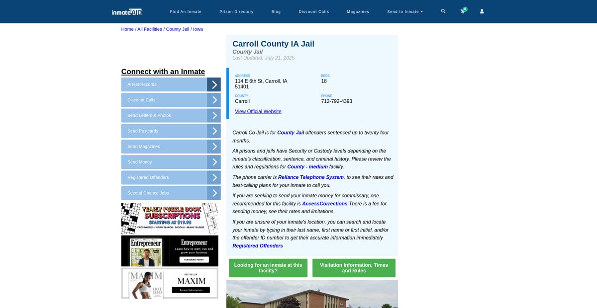 Preview of inmateaid.com