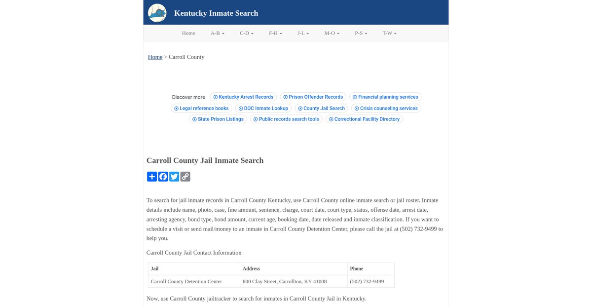 Preview of inmatesearchky.org