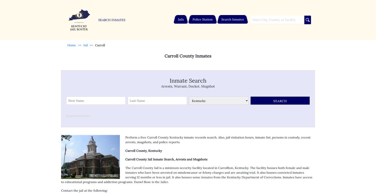 Preview of kentuckyjailroster.com