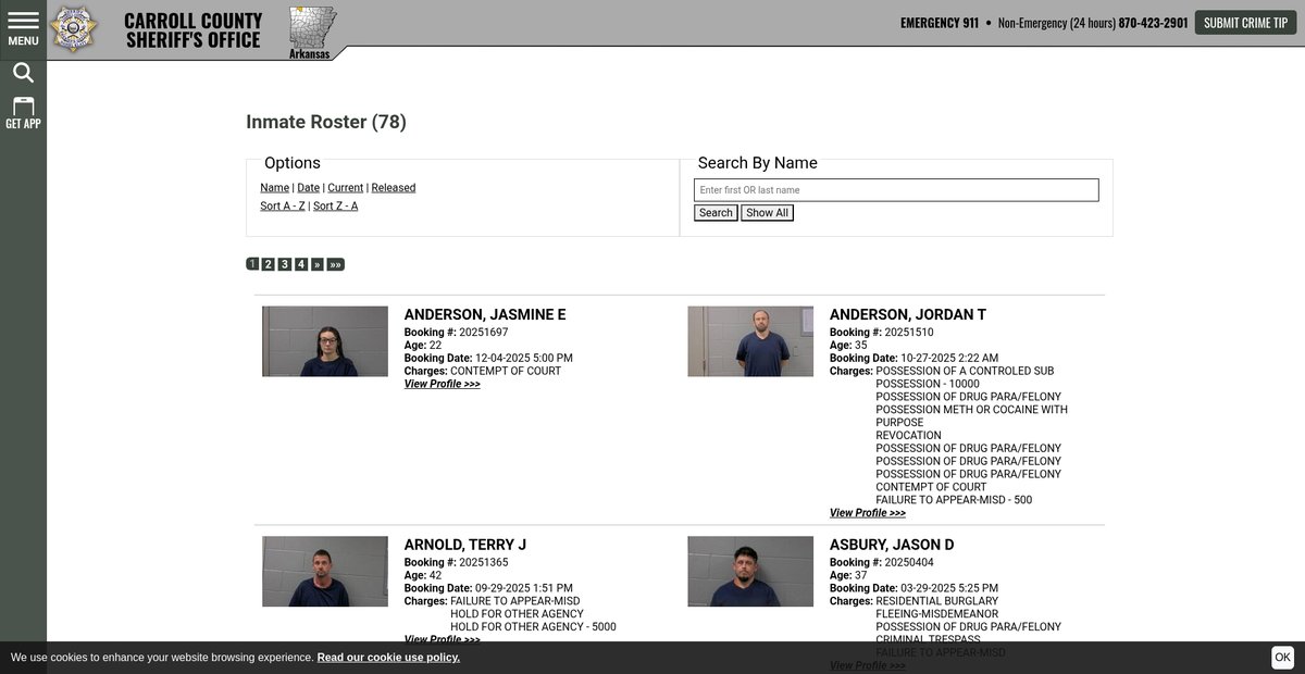 Preview of carrollcountysheriffar.gov