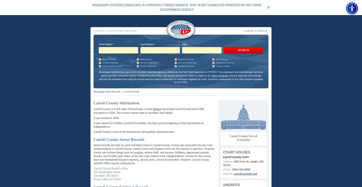 Preview of mississippi.staterecords.org