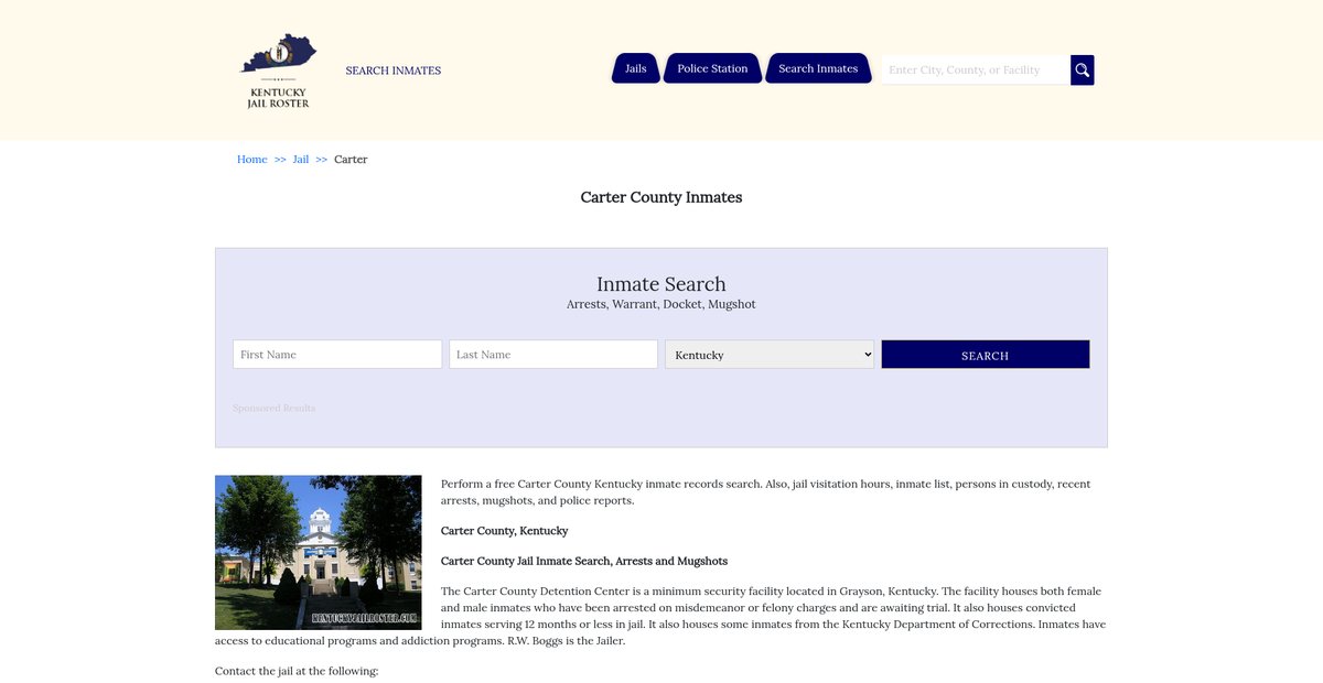Preview of kentuckyjailroster.com