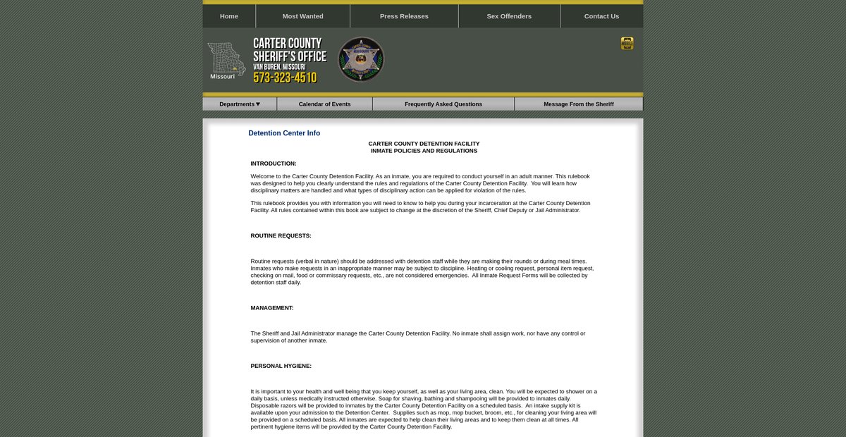 Preview of cartercountymosheriff.org