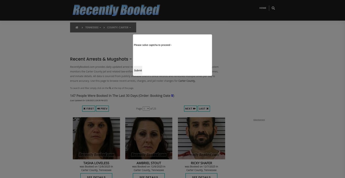 Preview of recentlybooked.com
