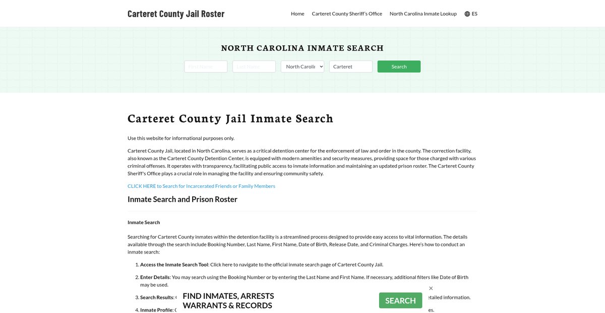 Preview of carteretcountyjail.org