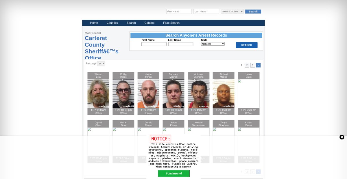 Preview of northcarolina.arrests.org