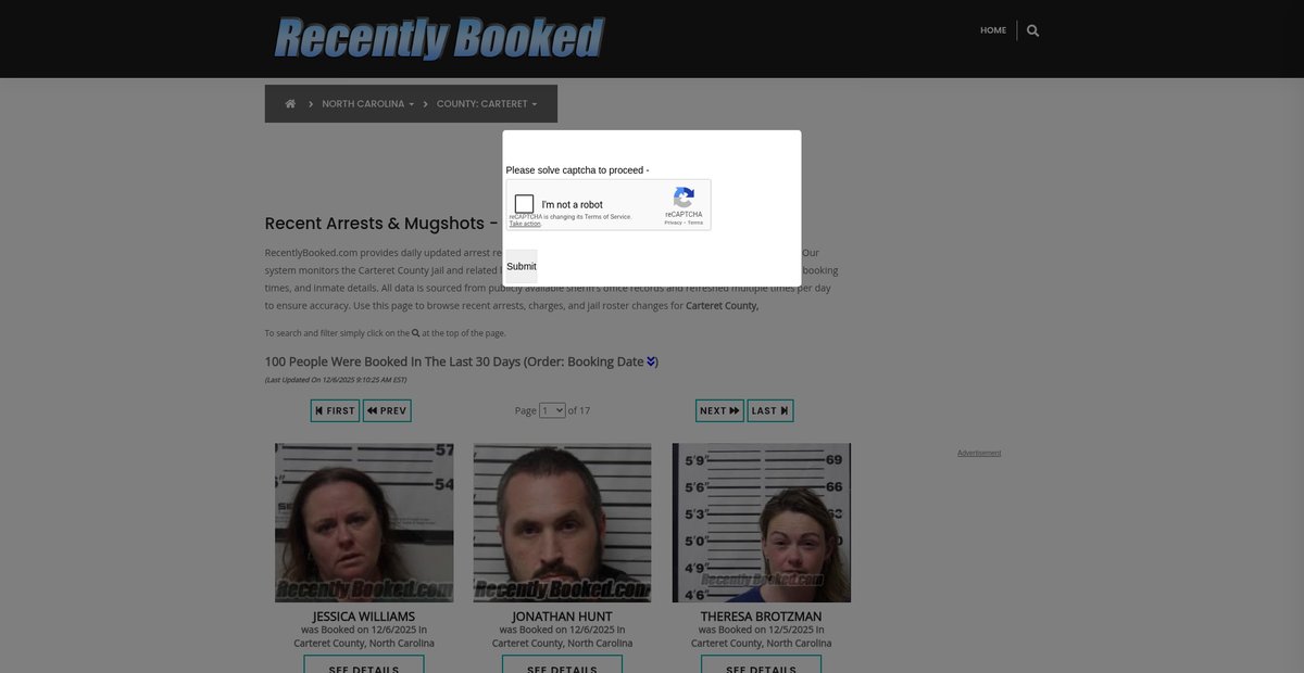 Preview of recentlybooked.com