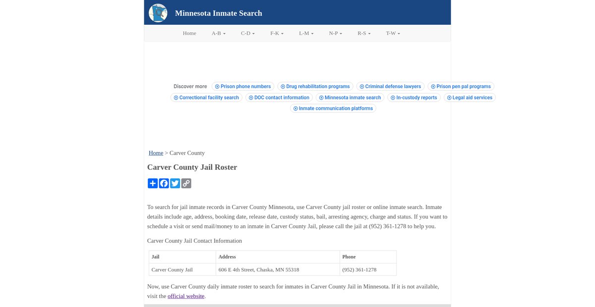 Preview of inmatesearchmn.org