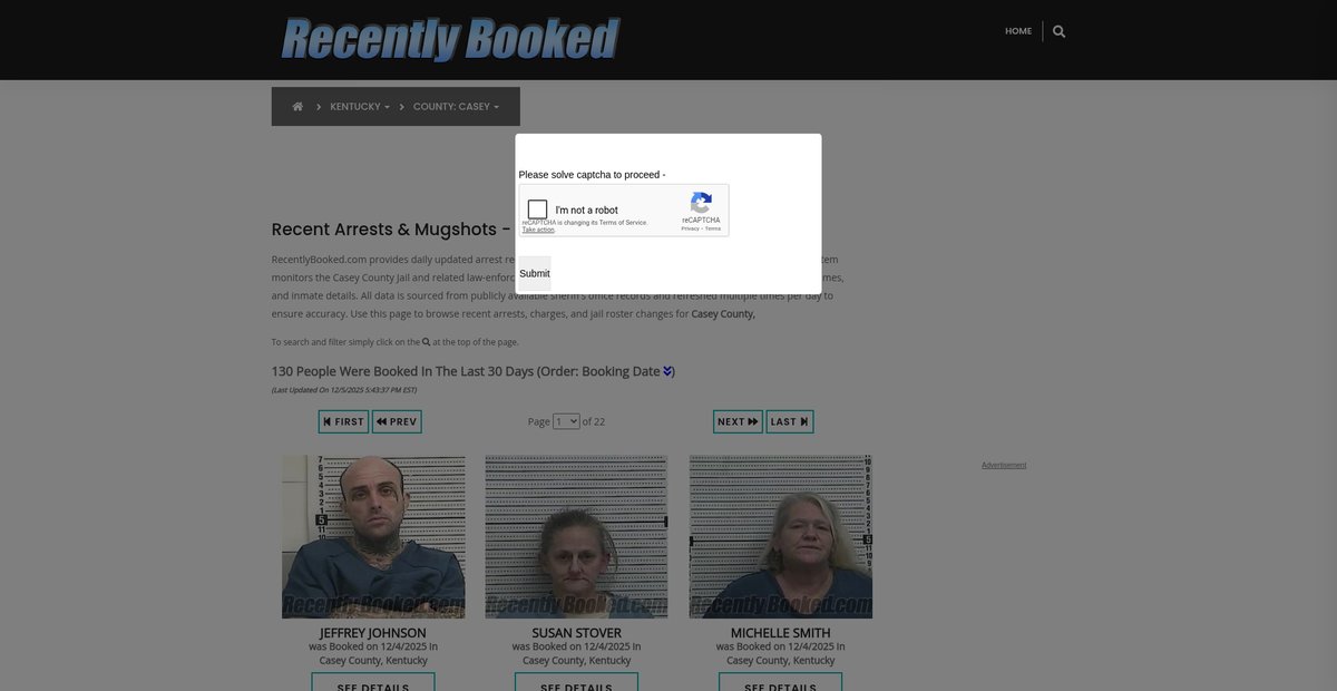 Preview of recentlybooked.com