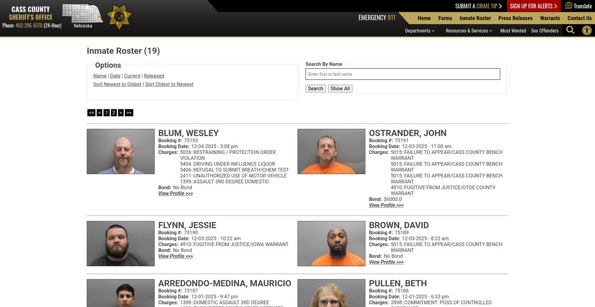 Preview of casscountysheriffne.org